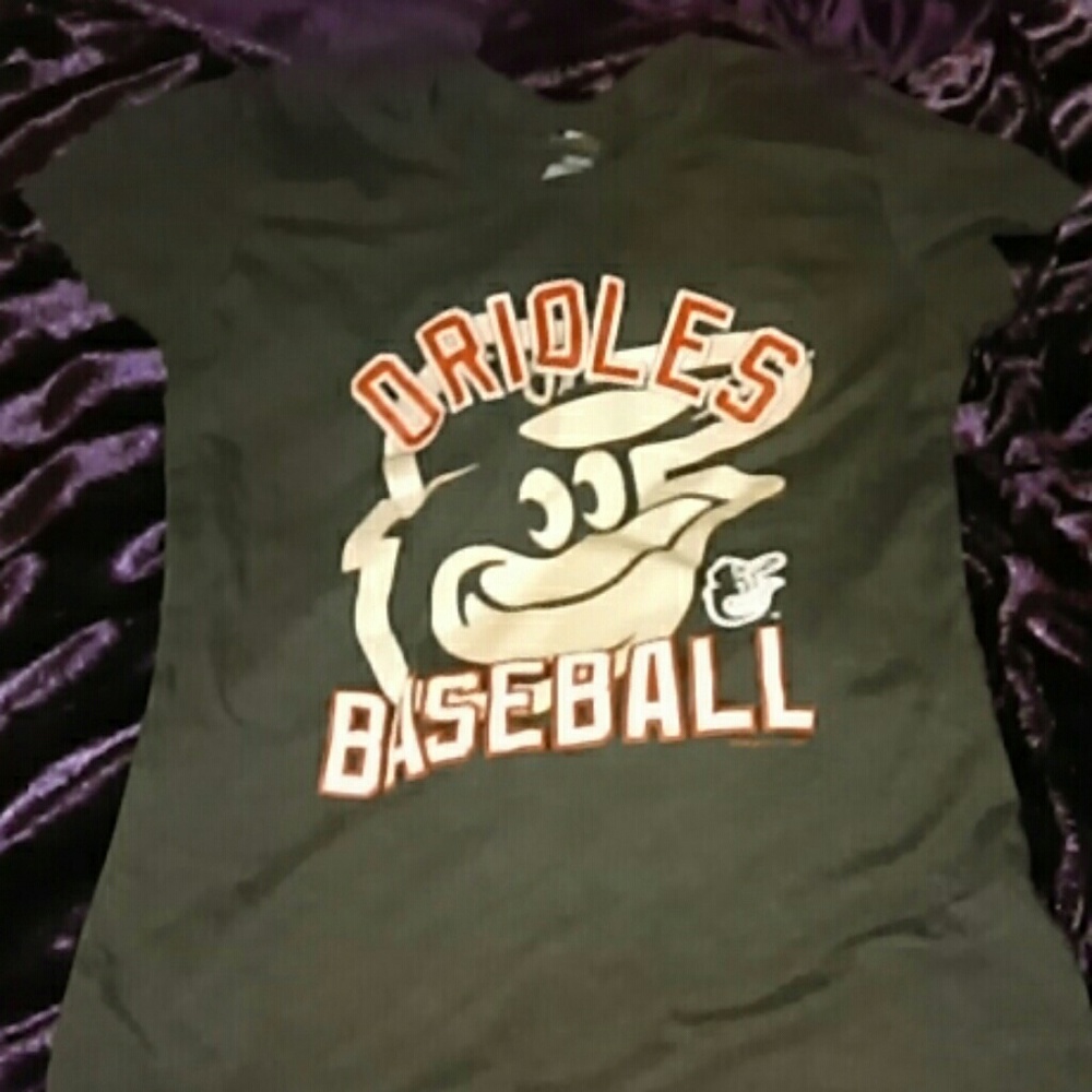 Baltimore Orioles sparkly logo fitted T-shirt S